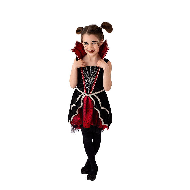 Aå Halloweendrakt 4-6 år, spider girl