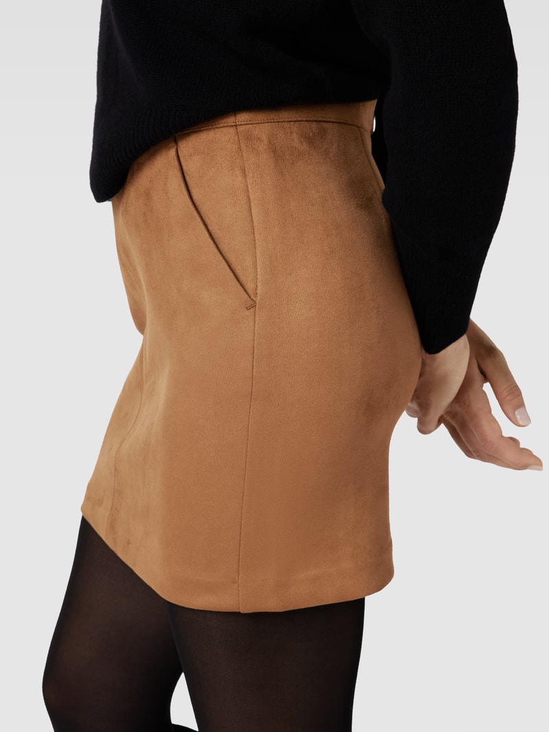 Minirock in Leder-Optik Modell 'DONNA DINA FAUX' in cognac