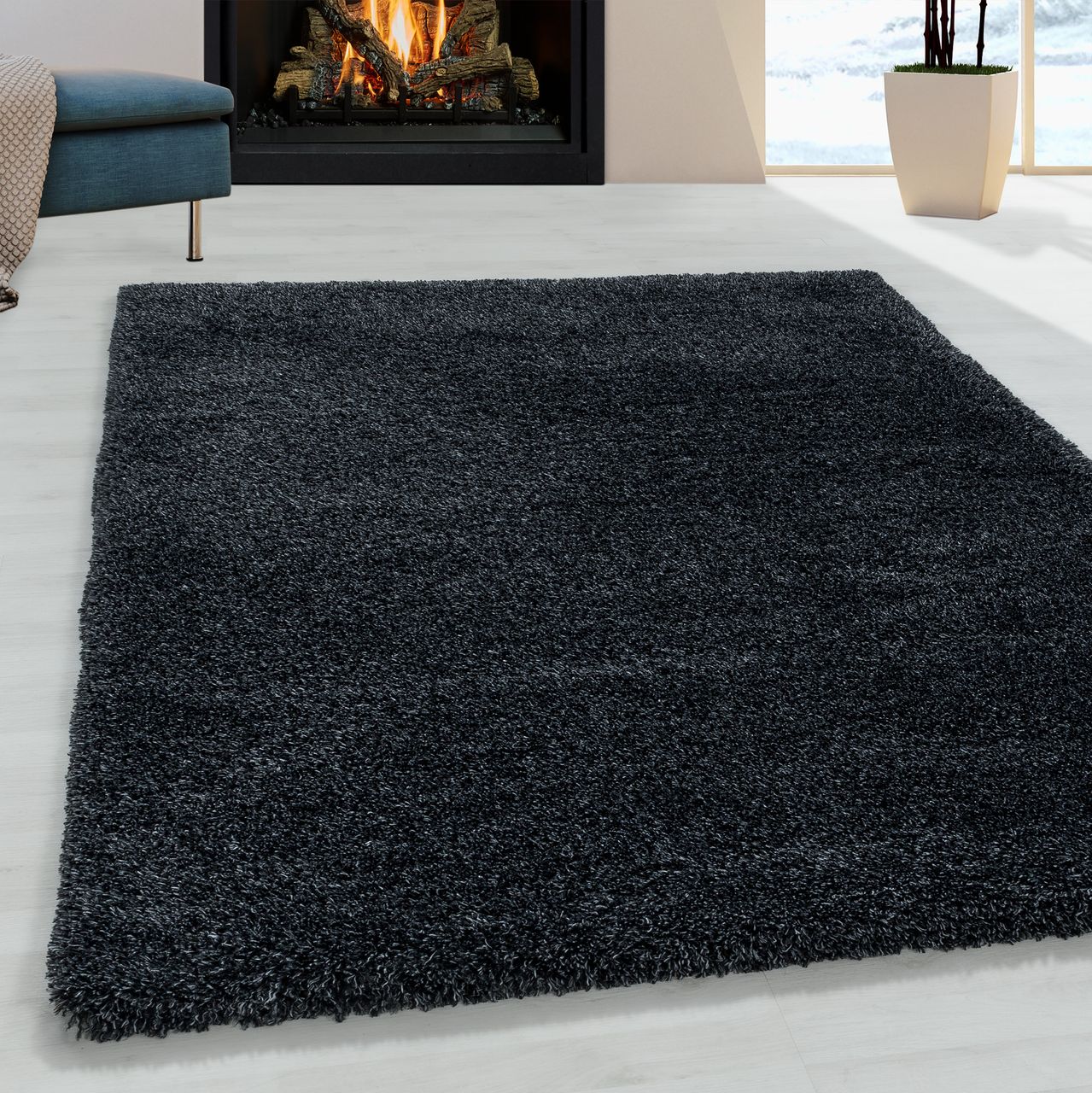 Ayyildiz Teppich, FLUFFY 3500, ANTHRAZIT, 120 x 170 cm