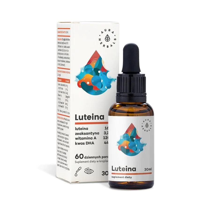 Aura Herbals Lutein + Vitamin A + DHA + Zeaxanthin Dråber