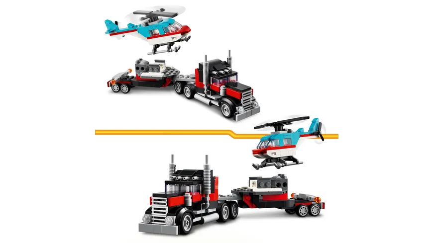LEGO Creator 3in1 31146 Tieflader mit Hubschrauber