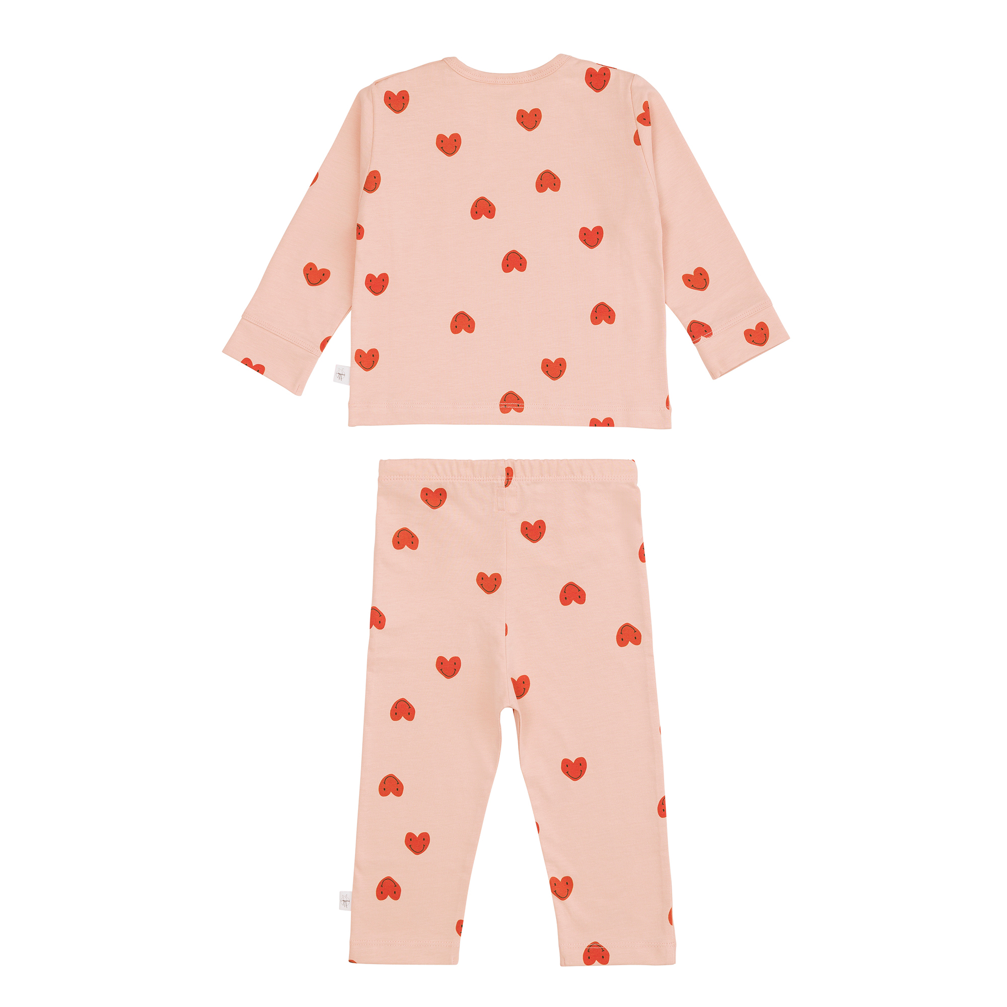 Kinder Pyjama lang - Bio Baumwolle, Herzen Rosa