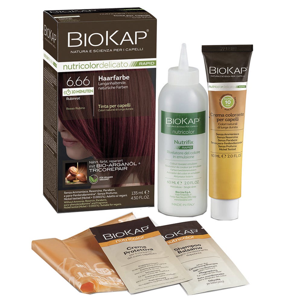BIOKAP Haarfarbe Nutricolor Delicato Rapid Rubinrot 6.66 135 ml