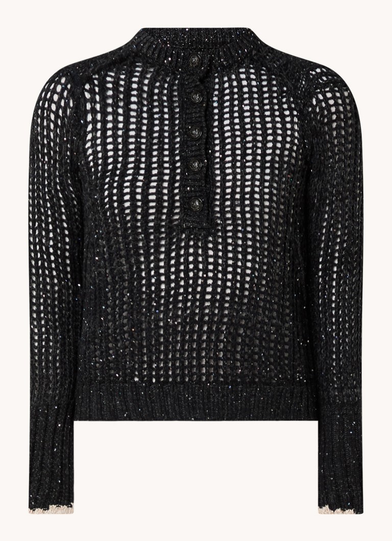 Zadig&Voltaire Halty open-knit sweater in cashmere blend with sequins