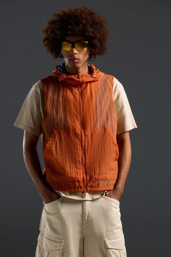 Transparentes Ripstop Utility-Tanktop mit Kapuze