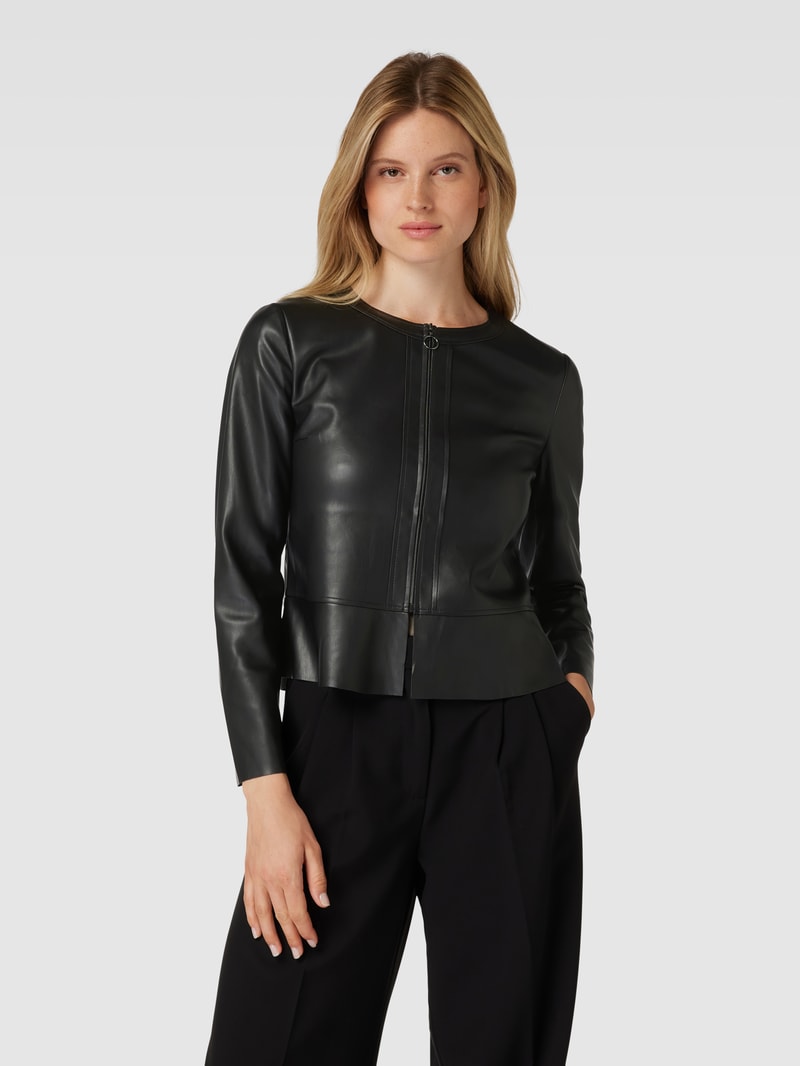 Jacke in Leder-Optik in schwarz