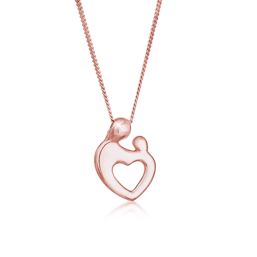 Elli Elli Collier Femmes Mère Enfant Cœur Connexion en Argent Sterling 925 Bijoux