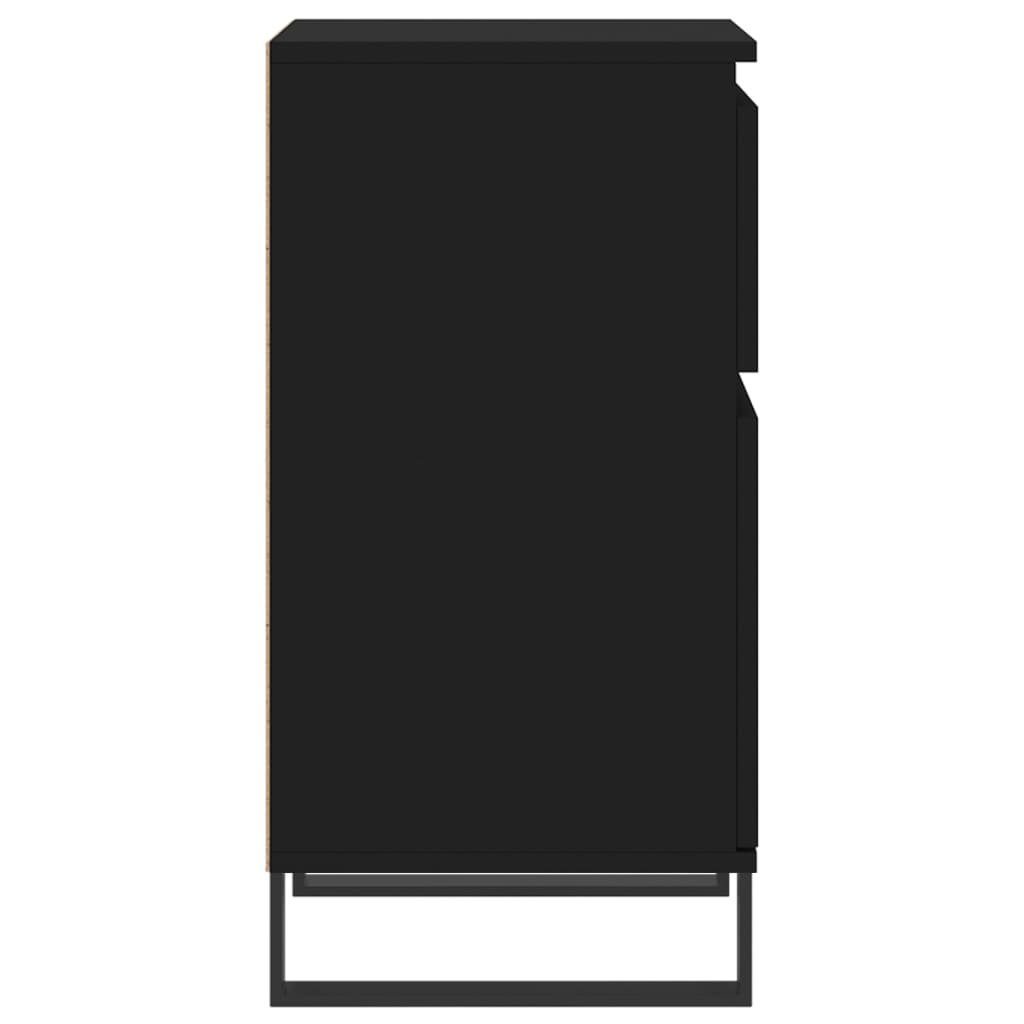 vidaXL Anrichte Sideboards 2 Stk Schwarz 40x35x70 cm Holzwerkstoff