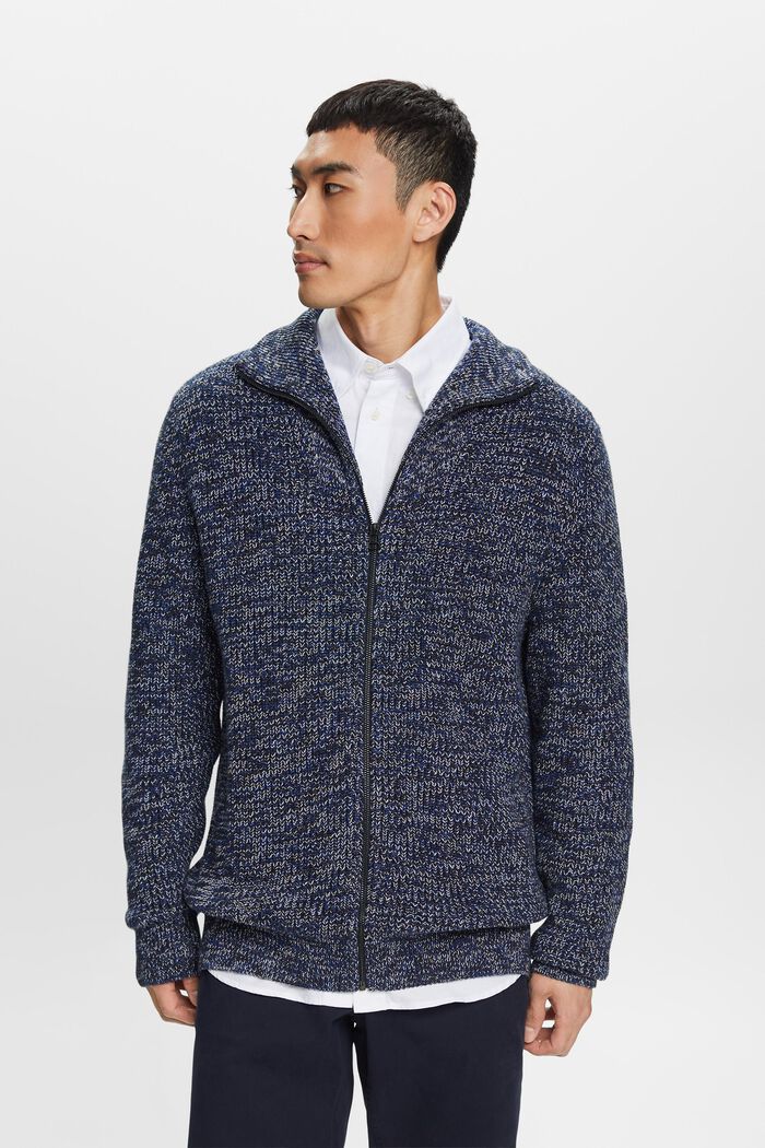 Baumwoll-Cardigan mit Reißverschluss