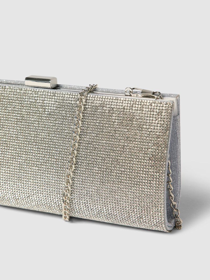 Handtasche mit Ziersteinbesatz in silber