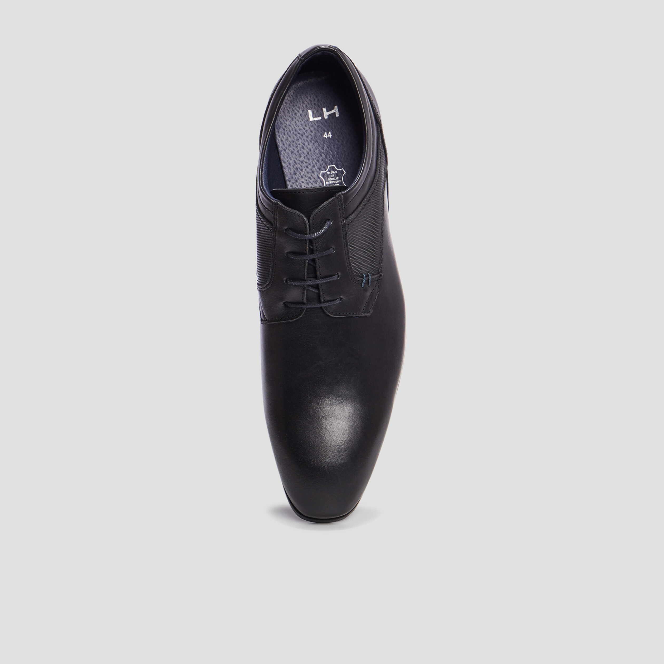 Derbies à lacets en cuir noir homme | La Halle