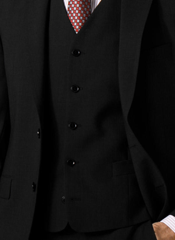 DIGEL, Anzug mit Weste, Modern Fit, Schurwolle, schwarz