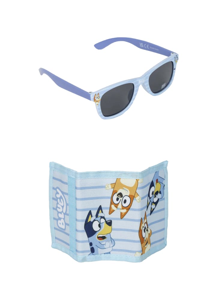 Bluey 2 tlg. Set: Sonnenbrille mit Portemonnaie in Hell-Blau günstig kaufen onesize