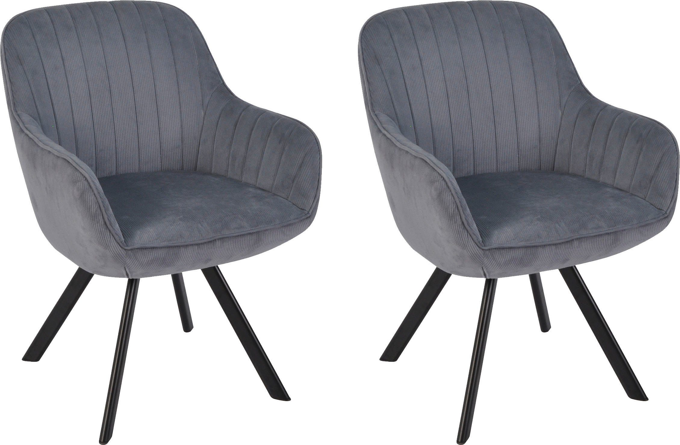 Homexperts Esszimmerstuhl Carlo (Set, 2 St), Drehstuhl, Bezug in Cord oder Kunstleder