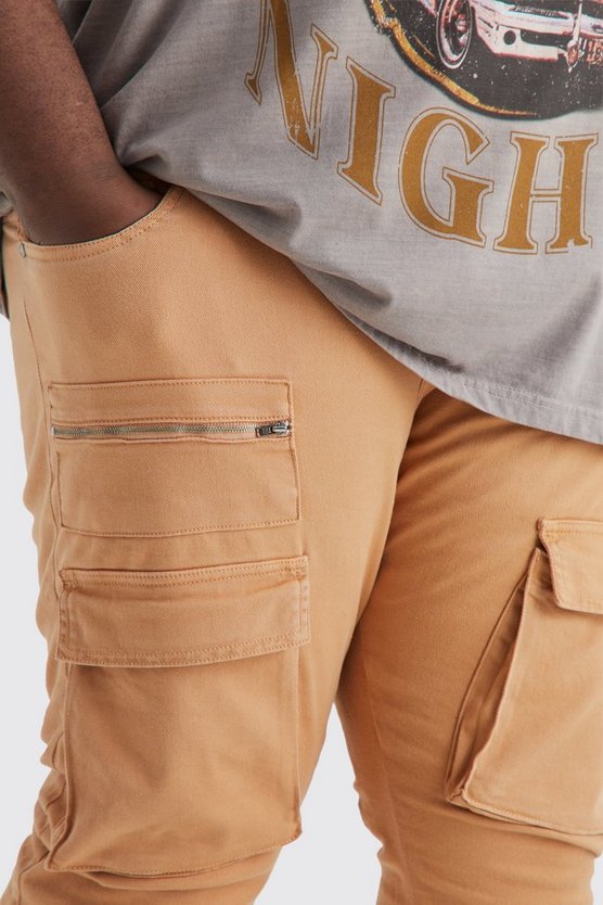 Plus Skinny Cargo-Hose mit Reißverschluss