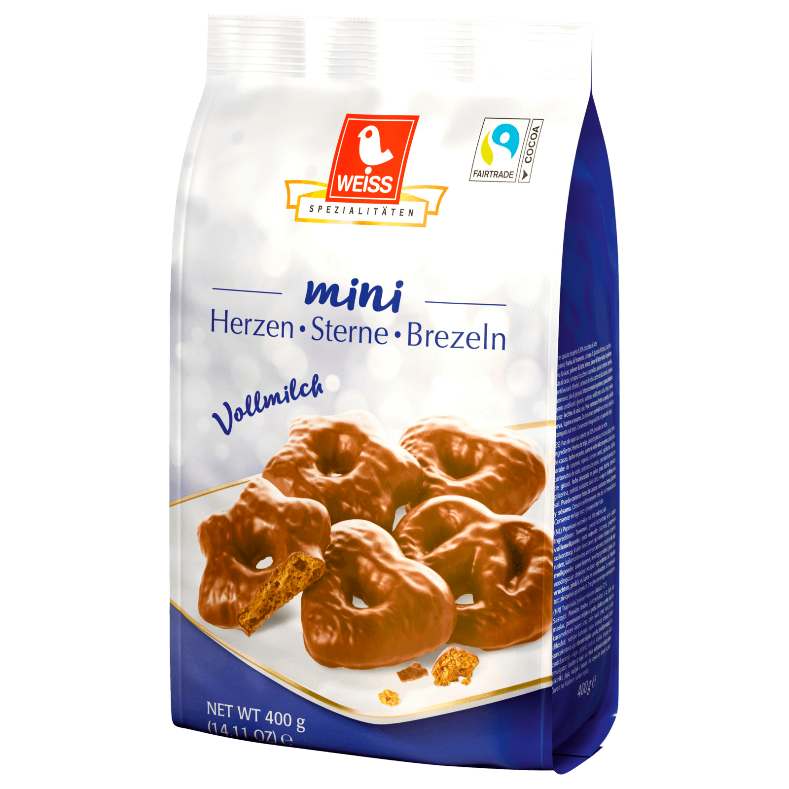 Weiss Mini Herz-Stern-Brezel Vollmilch 400g