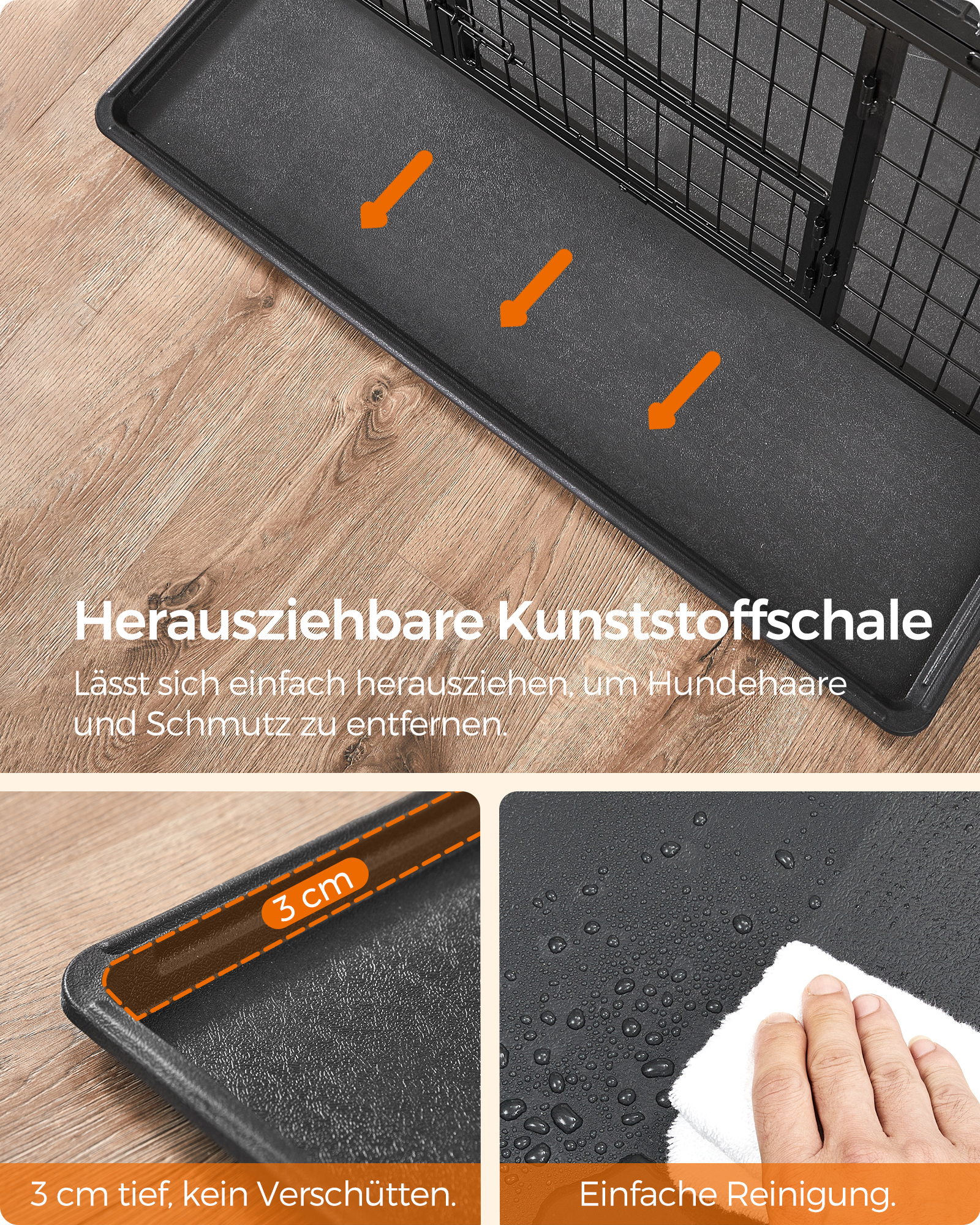 FEANDREA Erziehungshilfen FEANDREA L/XL Hundekäfig hochbelastbar 1,07 m, 70 cm, 74,9 cm