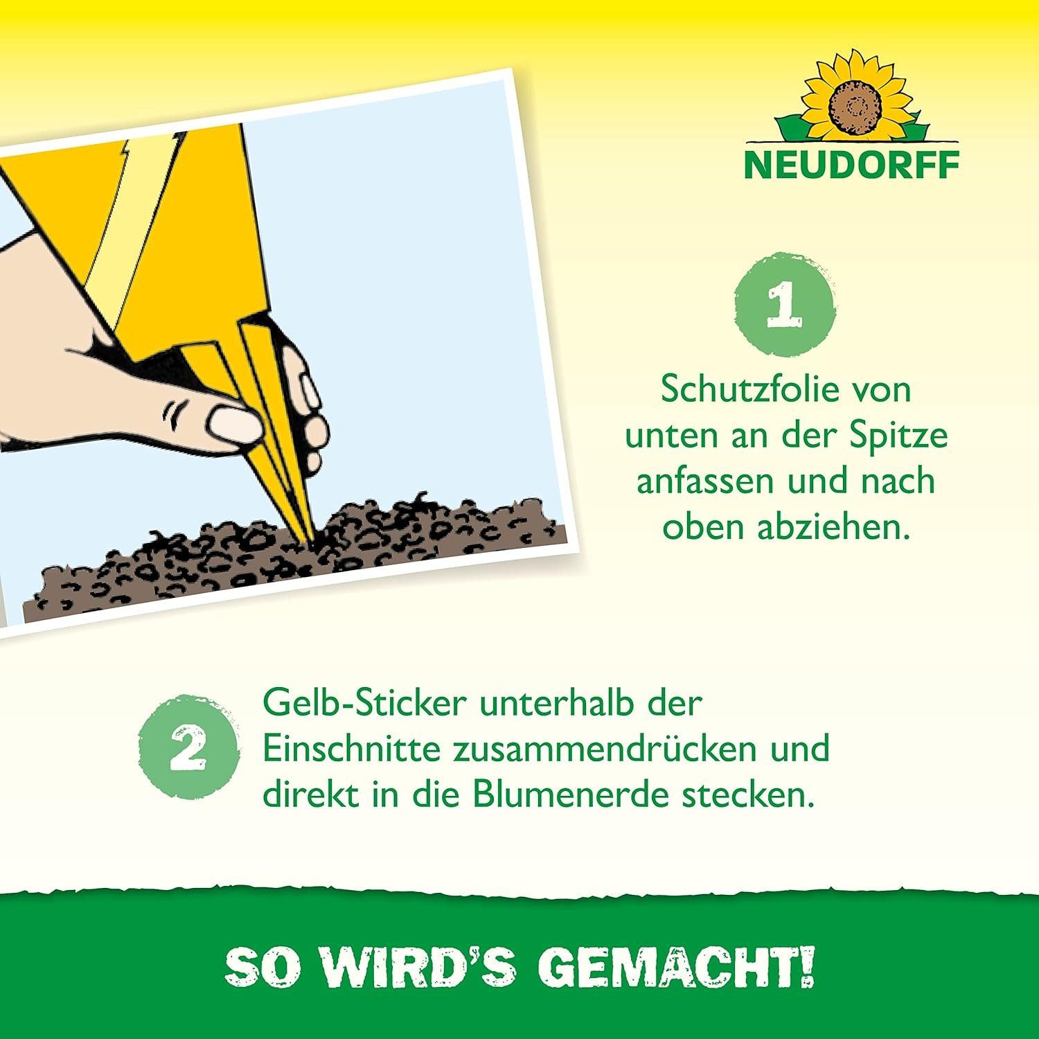 Neudorff Insektenfalle Gelb-Sticker, gegen kleine fliegende Schädlinge wie Trauermücken, insektizid frei