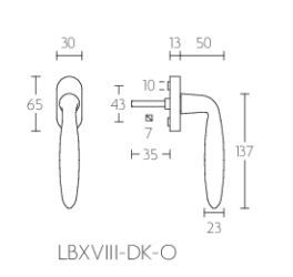 Formani 1503D031BRXX1H BASICS LB18H-DK-O otevíravě-sklopné kování neuzamykatelné pravé bronzové