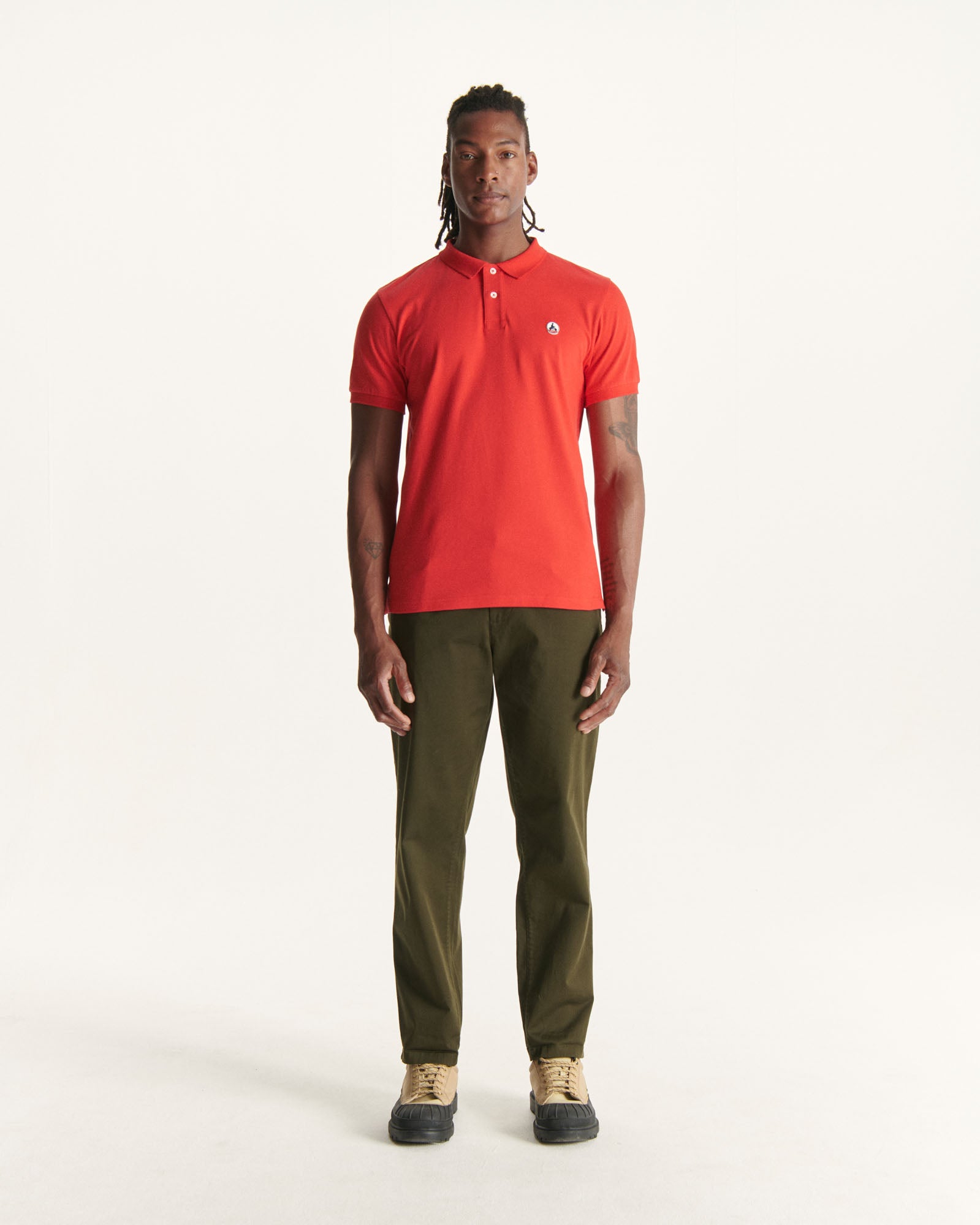 Polo homme en coton biologique Rouge vif Marbella