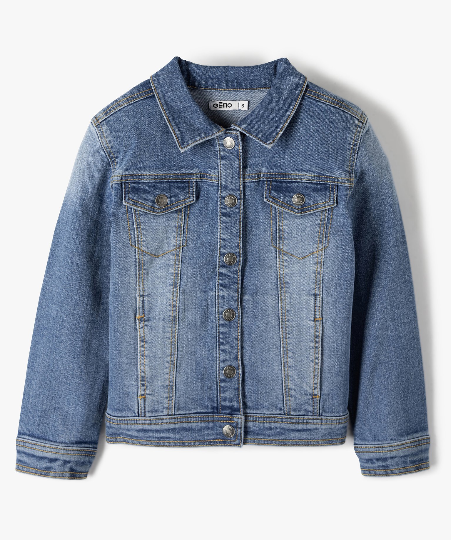 Veste fille en jean extensible denim | GEMO