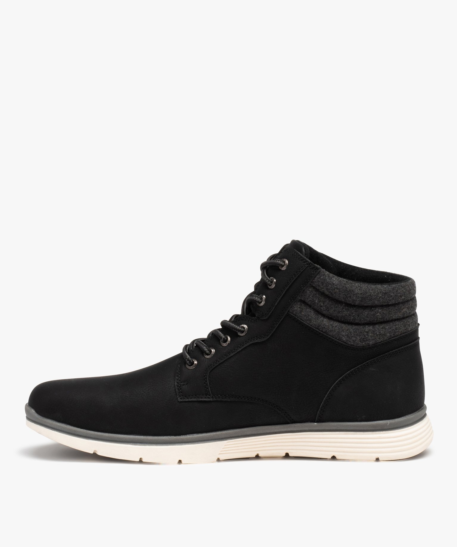 Baskets homme mid-cut avec col rembourré style denim noir | GEMO