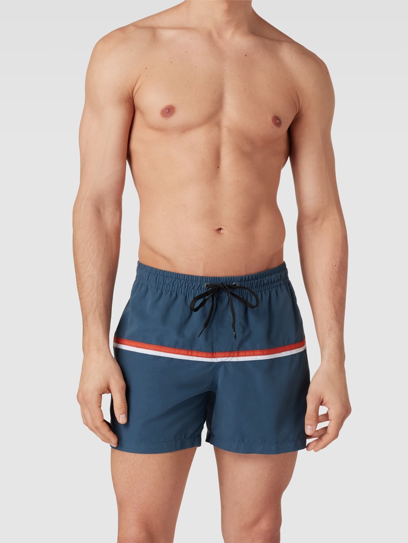 Badehose mit Kontraststreifen Modell 'BETWEEN WAVES VOLLEY' in dunkelblau