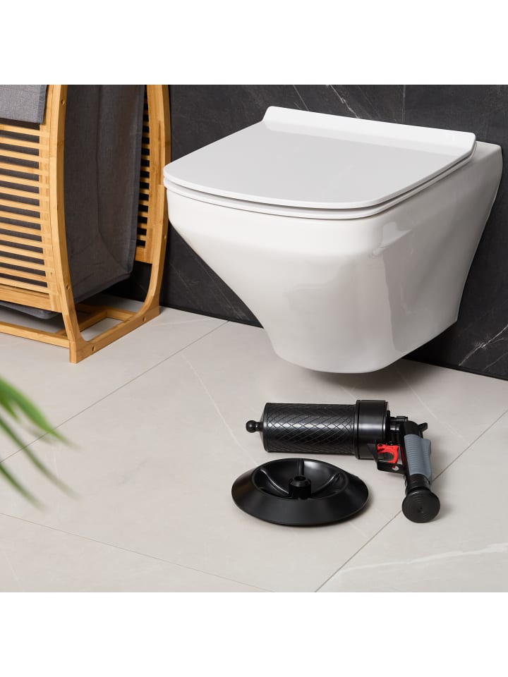 relaxdays Pressluft Rohrreiniger in Schwarz günstig kaufen onesize