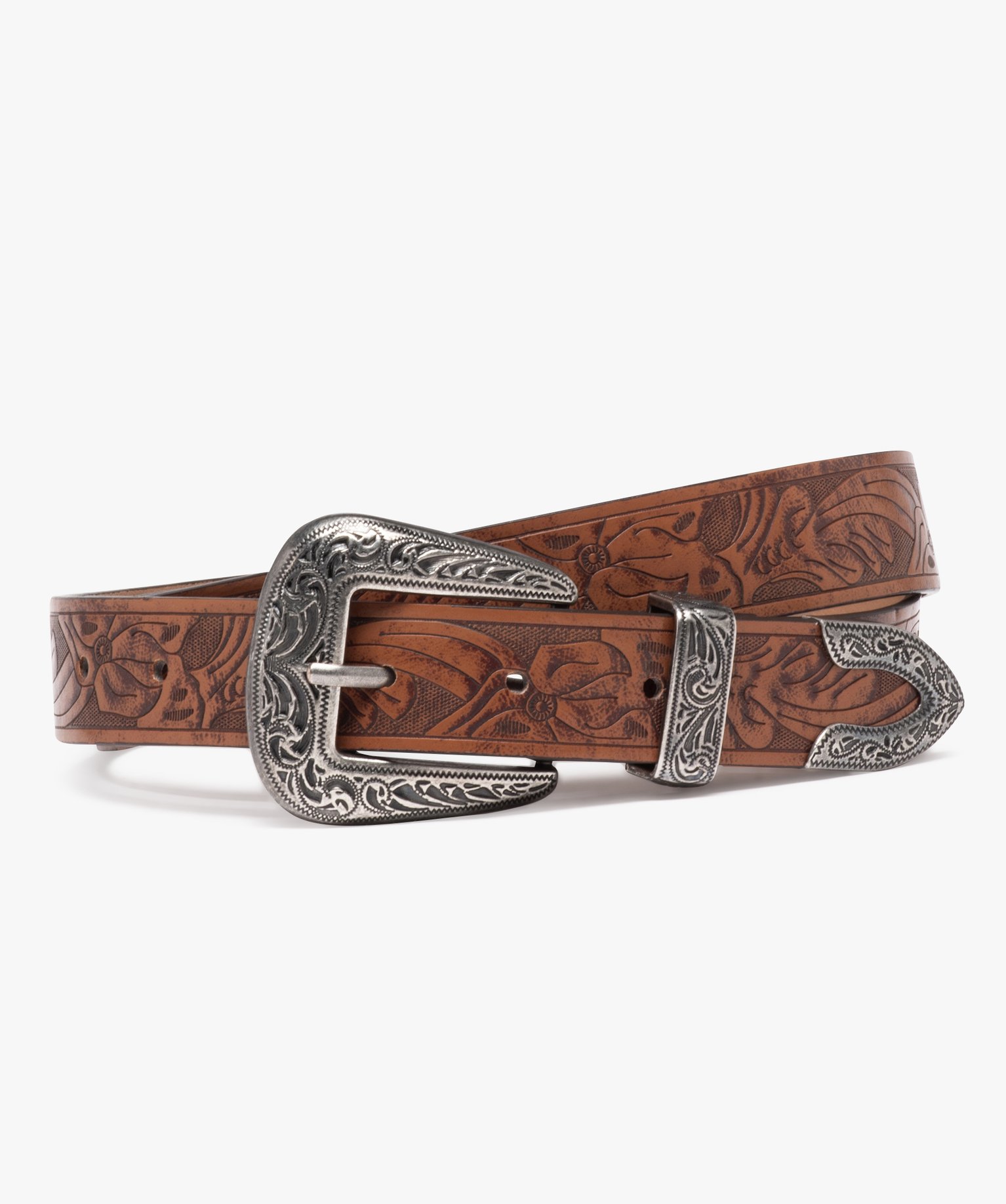 Ceinture à motif esprit western avec boucle ciselée femme noir | GEMO