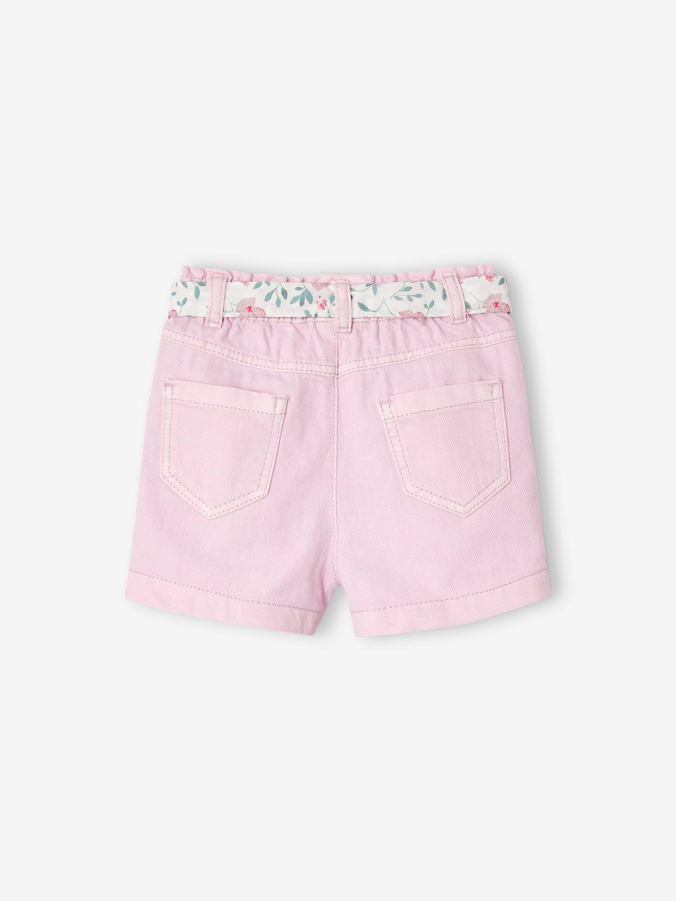 Vertbaudet Mädchen Baby Paperbag-Shorts mit Gürtel - lila