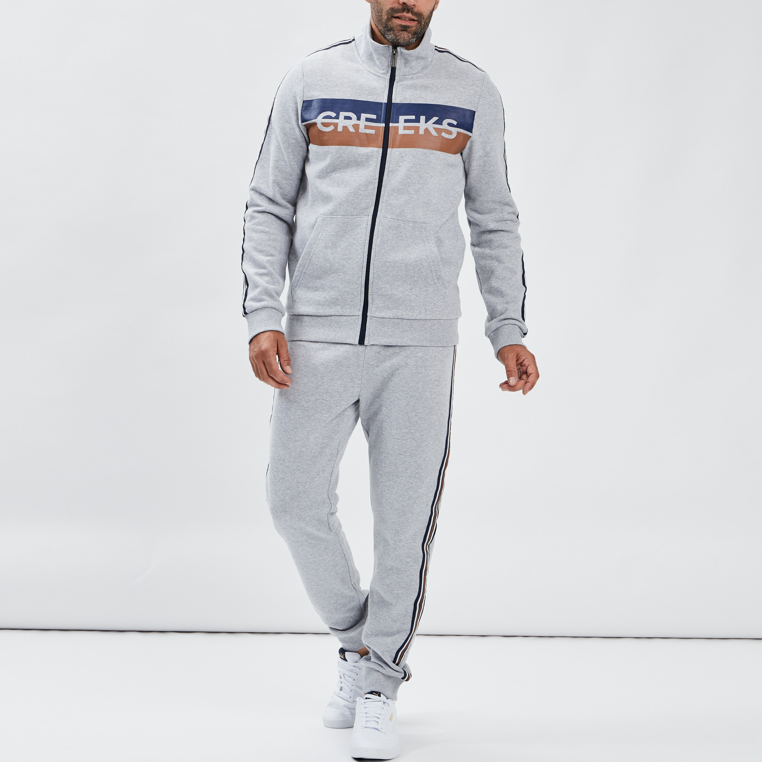 Jogging droit Creeks gris homme | La Halle