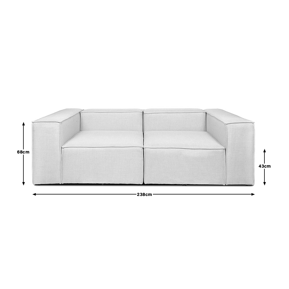 Home Deluxe Modulares Sofa VERONA - S hellgrau
