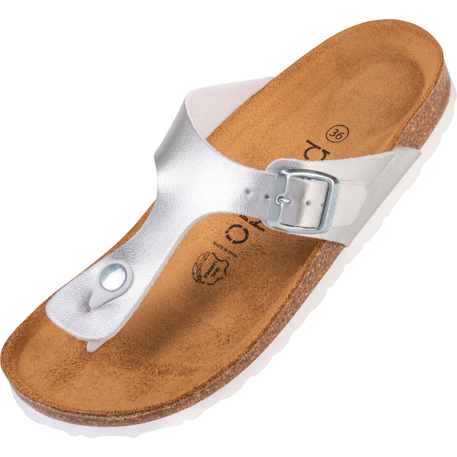 Palado Kos Metallic, Zehentrenner, Damen, Silber