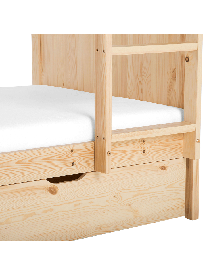 Beliani Hochbett ALBON in Heller Holzfarbton - (W) 97 x (H) 150 x (L) 208 cm günstig kaufen onesize