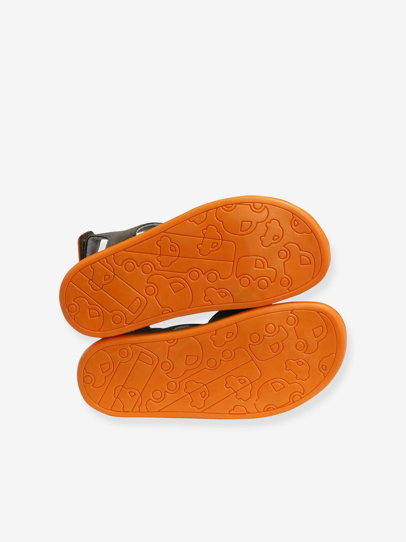 Vertbaudet Jungen Sandalen, Klett und elastische Schnürung - grau
