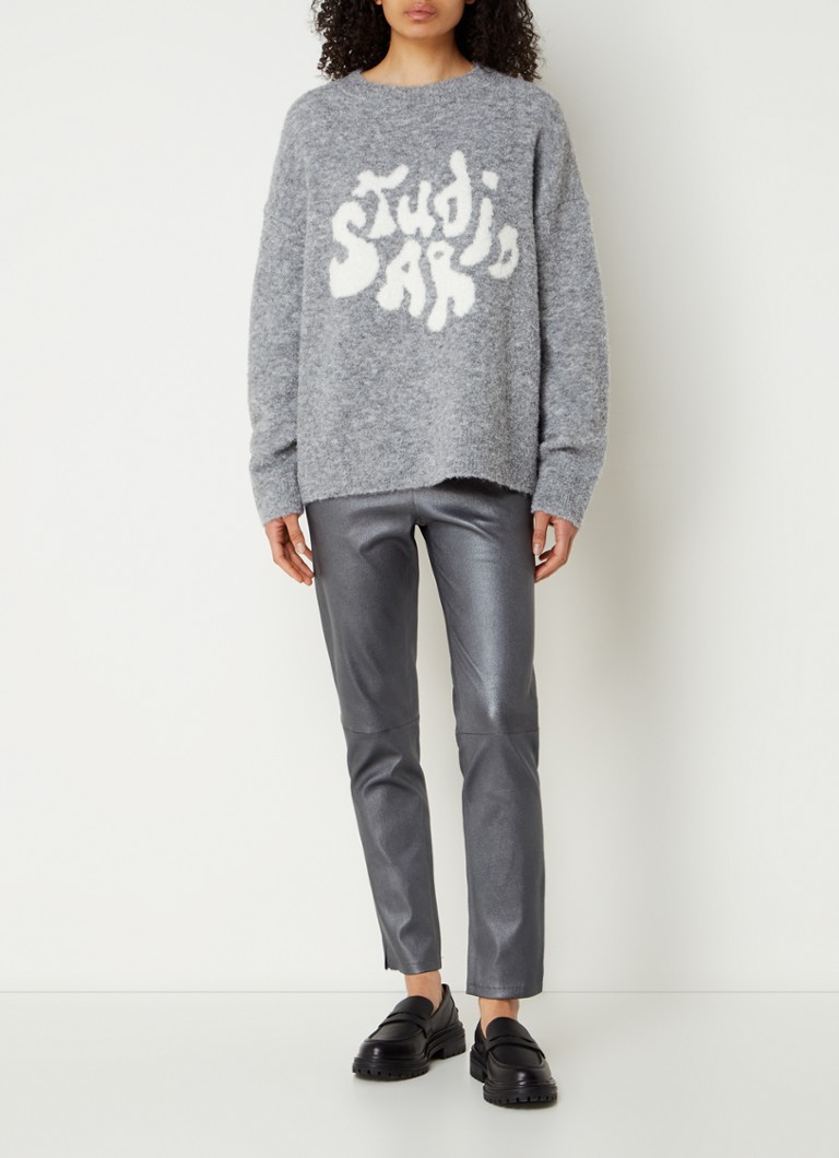 STUDIO AR by Arma Noa mid-waist straight-fit trousers made of stretch lambskin