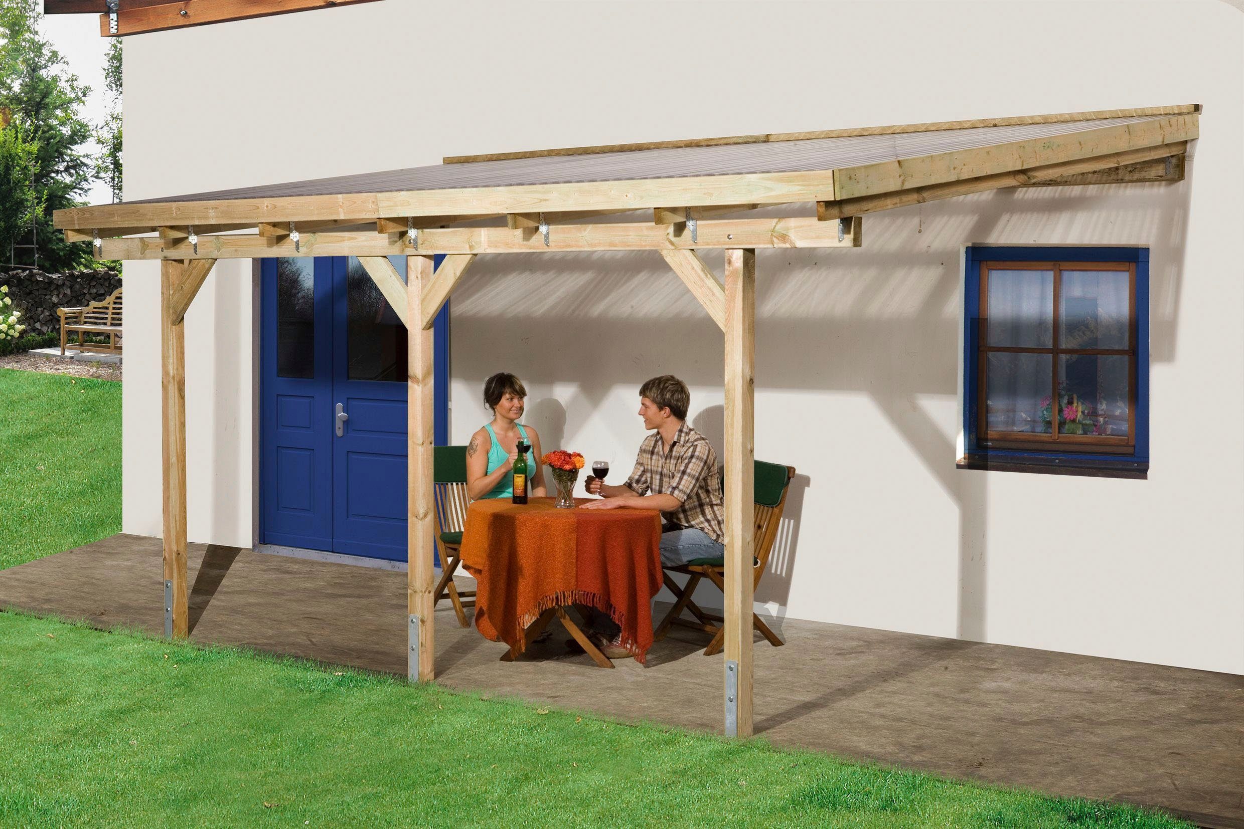weka Terrassendach 671 Gr.2, BxT: 424x257 cm, Bedachung Dachplatten, Pfostenstärke 90 mm