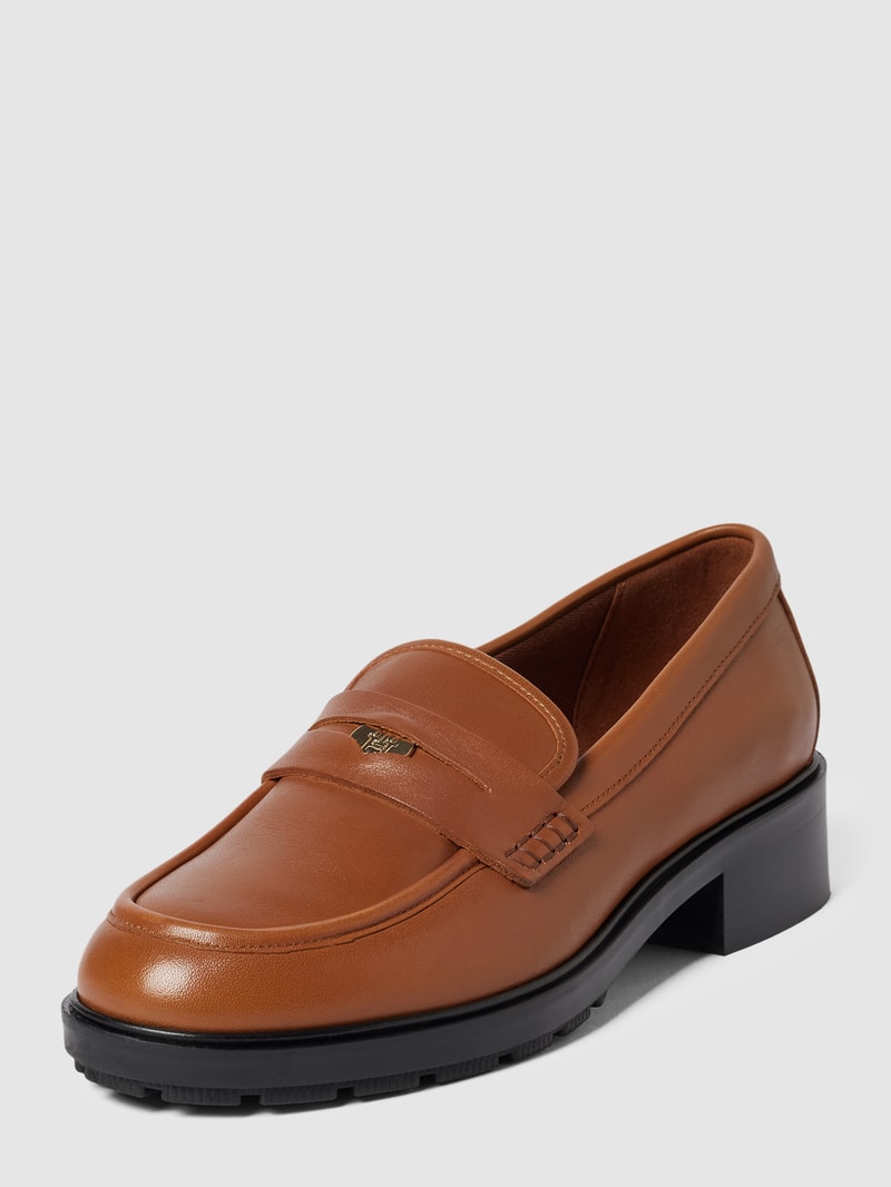 Penny-Loafer aus echtem Leder Modell 'ICONIC' in cognac