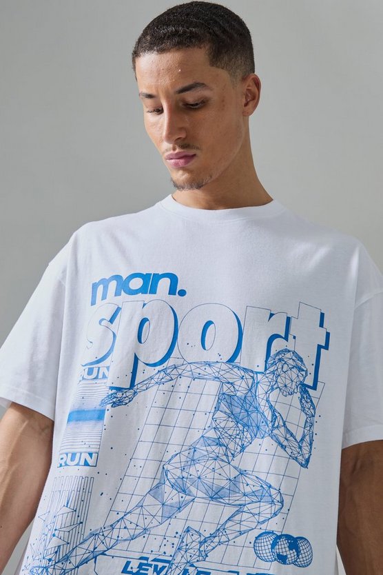 Oversize T-Shirt mit Active Print