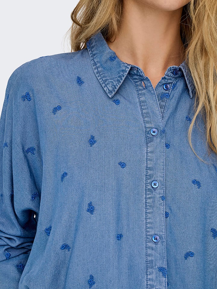 ONLY Bluse in Blau günstig kaufen