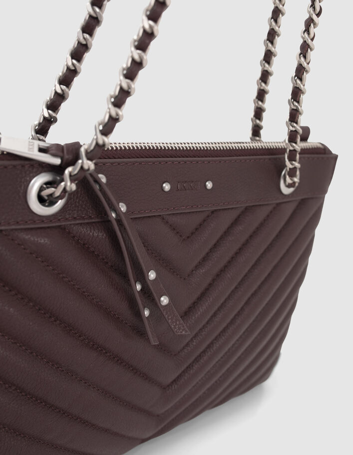 Sac pochette 1440 Reporter grenat en cuir Femme