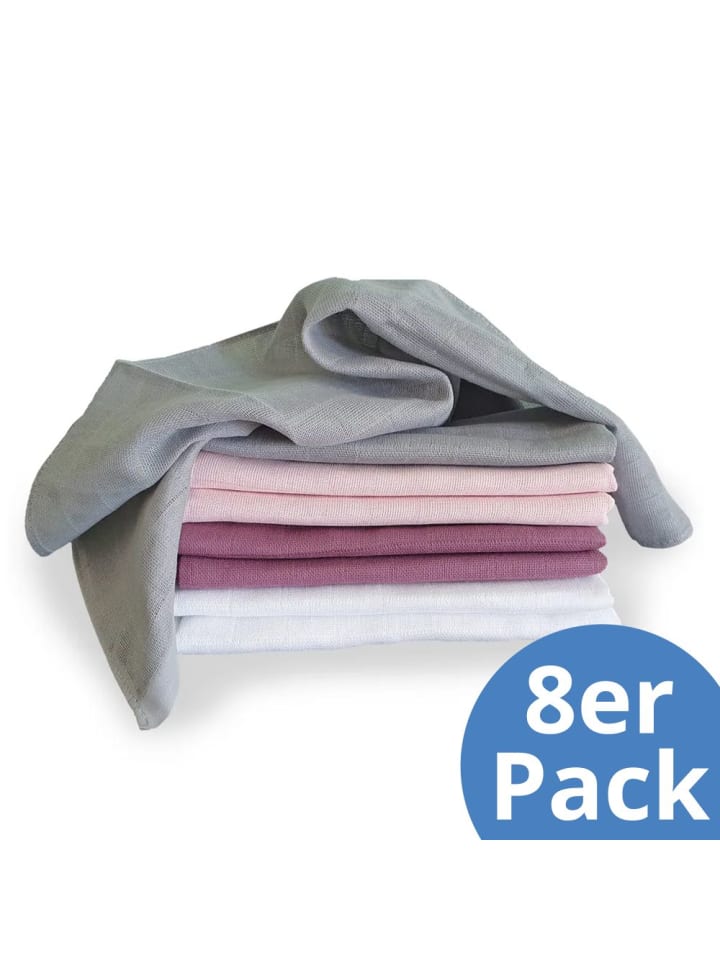 Makian Mullwindel / Mulltuch 8er Pack 80 x 80 cm - Orchidee in rosa,lila günstig kaufen onesize