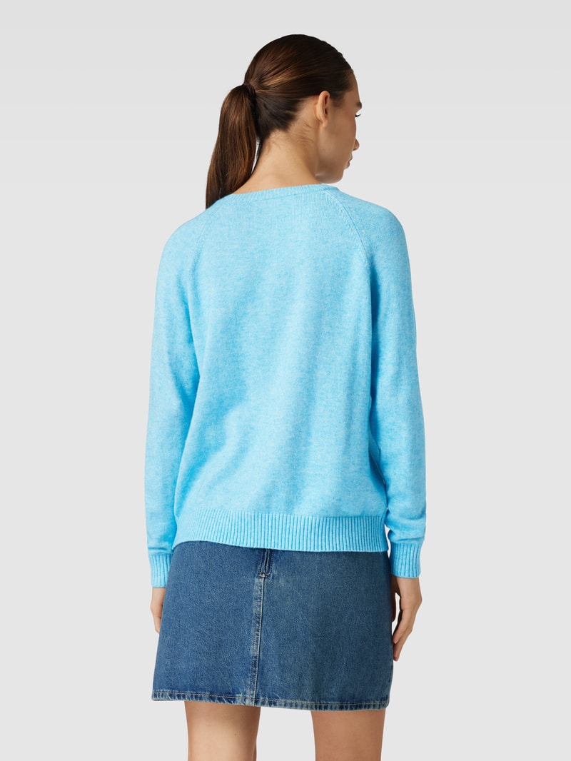 Strickpullover mit Rundhalsausschnitt Modell 'LESLY KINGS' in aqua