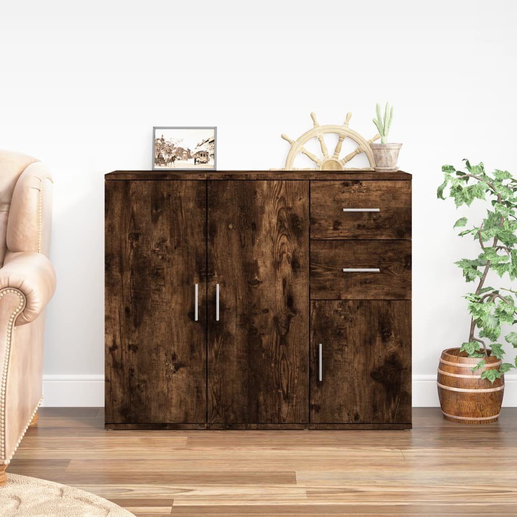 vidaXL Sideboard Sideboard Räuchereiche 91x29,5x75 cm Holzwerkstoff (1 St)