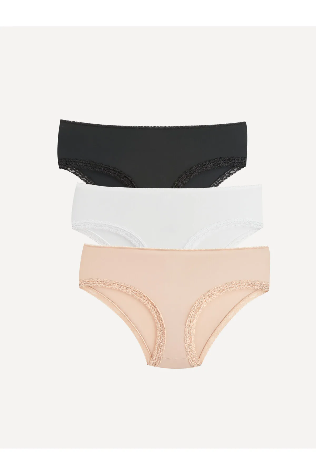 LC Waikiki  Hipster-Höschen mit Spitzendetail, 3er-Pack
