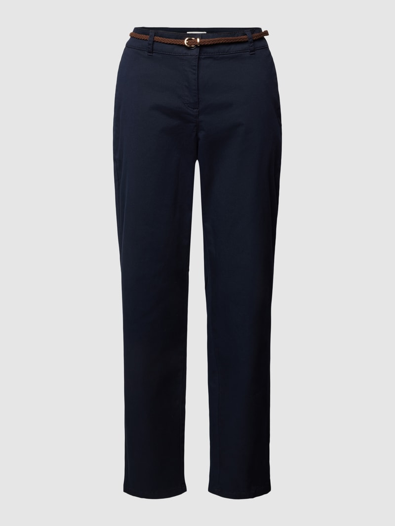 Chino mit Gürtel in dunkelblau