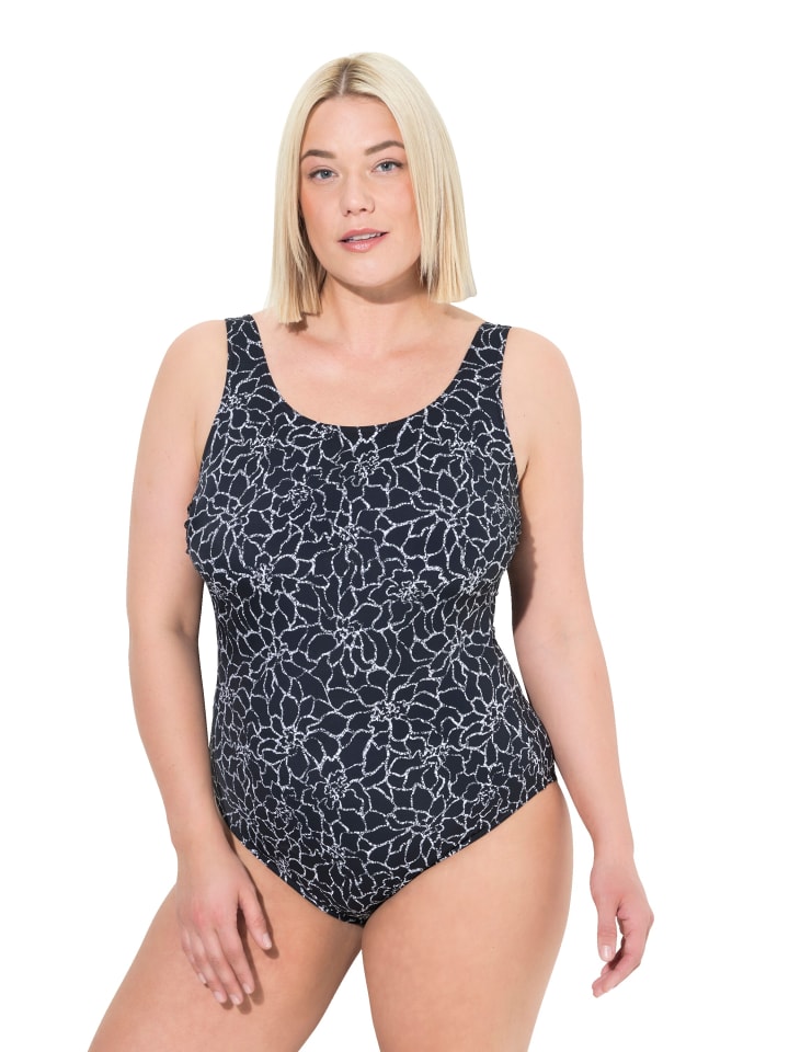 Ulla Popken Badeanzug in schwarz günstig kaufen