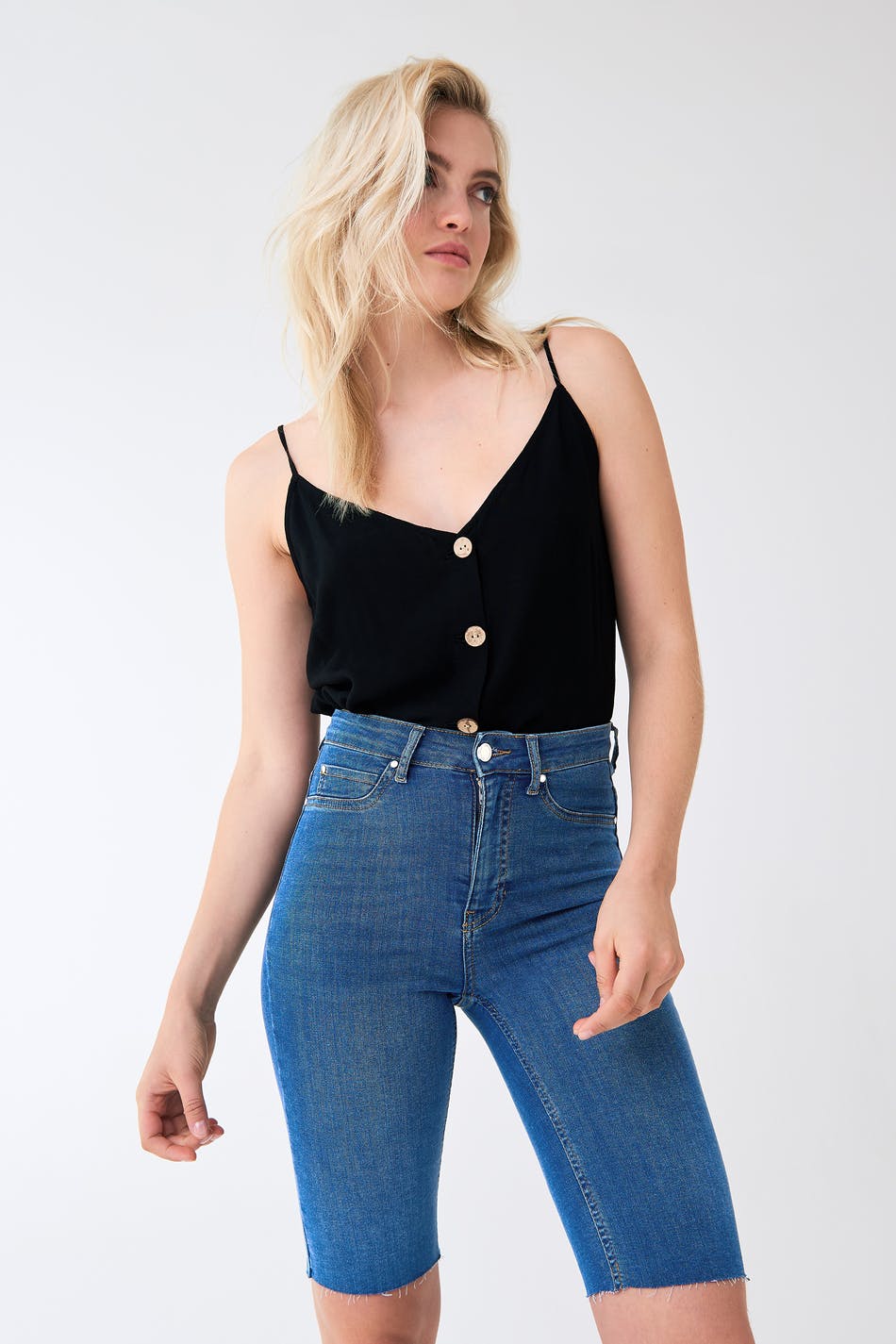 Molly biker denim shorts