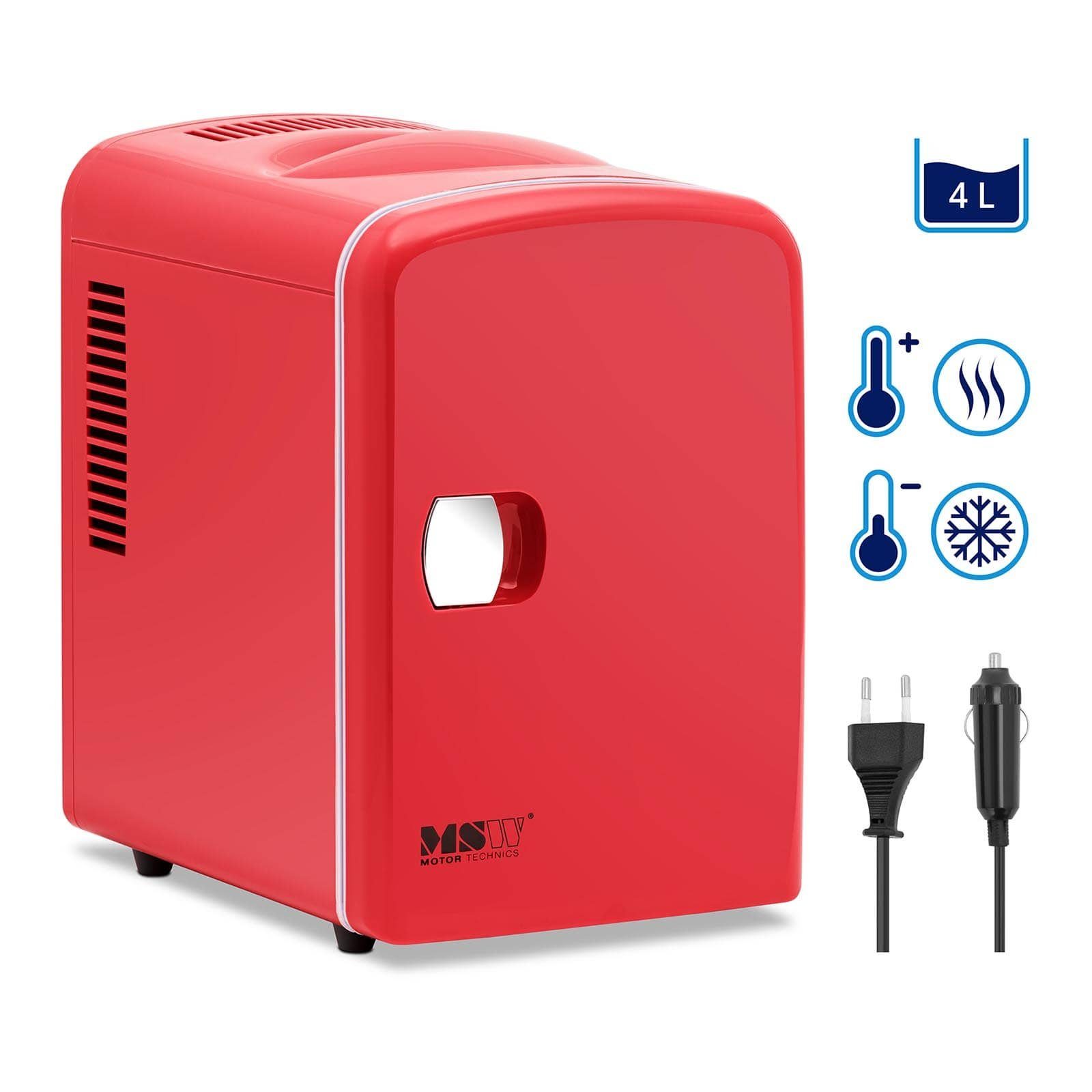 MSW Elektrische Kühlbox Mini-Kühlschrank 12 V/230 V - 2-in-1-Gerät mit Warmhaltefunktion 4L