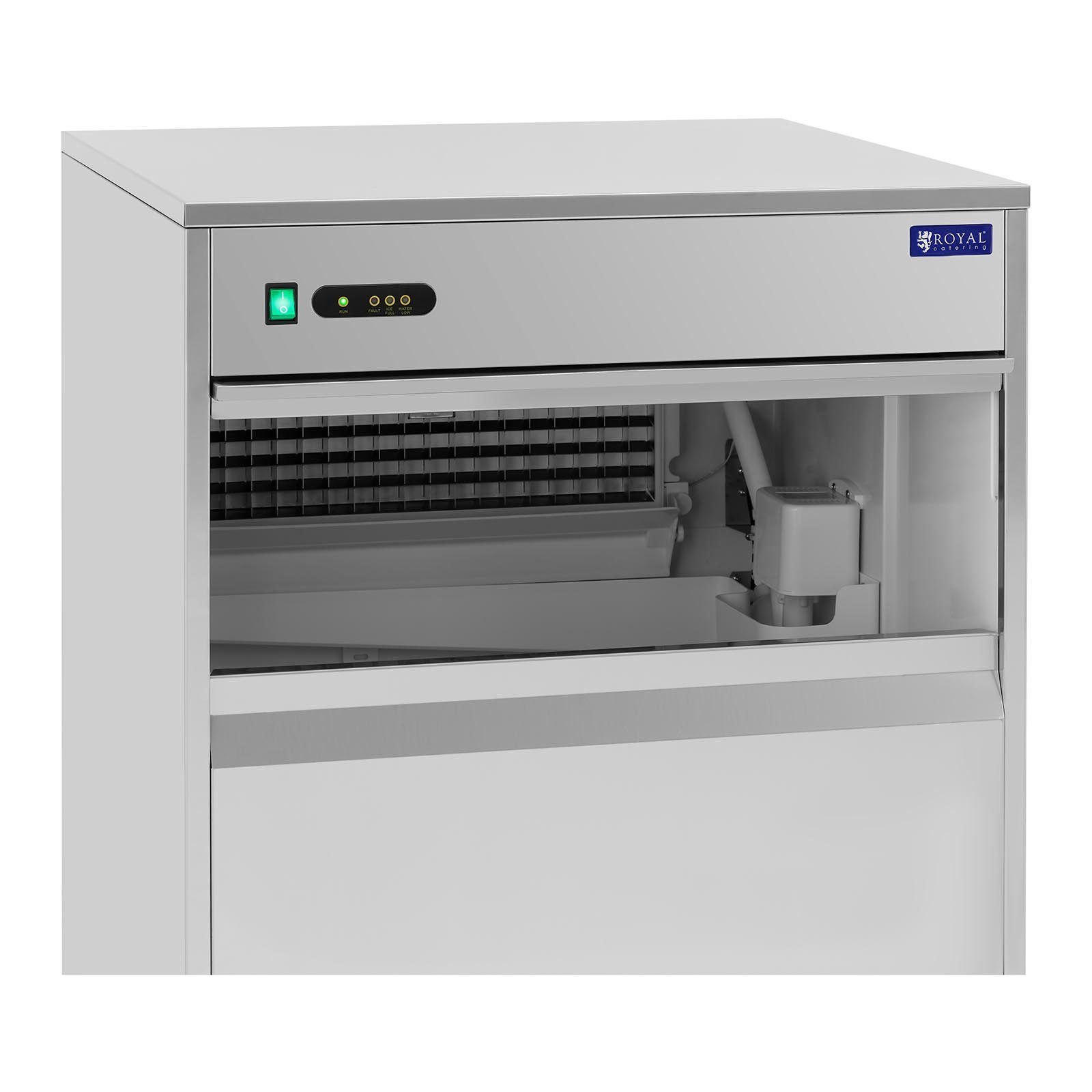 Royal Catering Eiswürfelmaschine Eiswürfelmaschine 80kg/24 h - 55kg Fassungsvermögen 470W Edelstahl